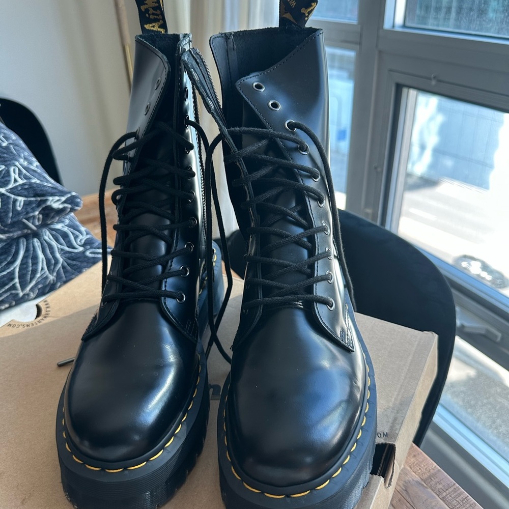 Dr. Martens Shiny Black Combat Boots